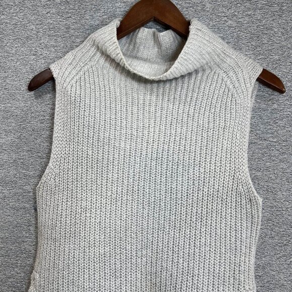 Aritzia Wilfred Knit Top Womens Size XS Gray 100% Wool Sleeveless Cowl Neck - Picture 3 of 12
